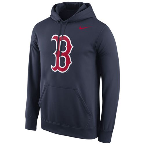 Boston Red Sox Nike Logo Performance Pullover Navy MLB Hoodie - Click Image to Close
